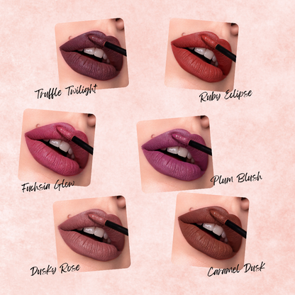 6 Trending Liquid Matte Lipstick Kit - Transfer-Proof Liquid Lipstick for Dusky Skin