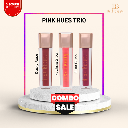 Dusk Beauty | Pink Hues Combo | Transfer-Proof Liquid Lipstick for Dusky Skin